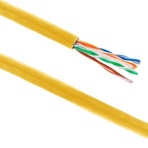Bobina de cable de red LAN UTP categoría cat.6 23AWG CCA rígido naranja 305 m