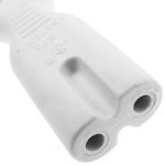 Cable de Alimentación eléctrico IEC-60320 C7 hembra a enchufe bipolar macho de 1,5m blanco - FB10000 - 03