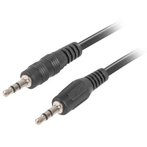 Cable estéreo de 2 m de Lanberg con un conector macho Jack 3.5 mm a conector macho Jack 3.5 mm