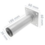 Pies redondos para mesa y mueble. Patas en acero gris de 10cm 4-pack - IO00300 - 02