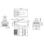 Conector UTP Cat.6A RJ45 macho para crimpar - 100 unidades - RH21900 - 02