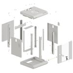 Armario Rack mural 10" 6U F300 300x300x370mm pared desmontado DIY blanco Lanberg - TR20100 - 03