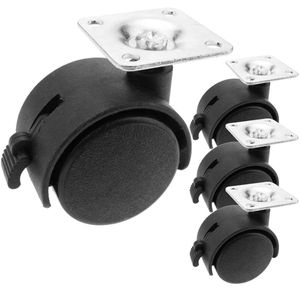 Rueda pivotante de nailon con freno 40 mm 35x35 mm 4 pack