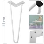 Pies para mesa y mueble Patas en acero 2 varillas 41 cm blanco 4-pack - SA84800 - 02