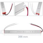 Fuente de alimentación industrial para LED 12VDC 1.5A. Tamaño 18 x 208 x 15 mm - VF12000 - 02