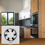 Ventilador de escape, Extractor de aire 195x195 mm sin tapa con sistema antirretorno para baño lavabo cocina trastero garaje - KH35100 - 03