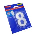Número 8 en acero inoxidable de 8cm con adhesivo para rotulación - NZ00800 - 02
