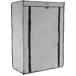 Armario ropero y zapatero de tela desmontable 60 x 30 x 90 cm gris con puerta enrollable - DX07800 - 07