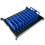 Estantería extraible para armario rack 19" con 10 divisiones para ordenador portátil o tablet 350 mm - RB02101 - 03