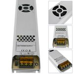 Fuente de alimentación industrial de superficie 12VDC 25A. Tamaño 53 x 308 x 21 mm - VF11000 - 03