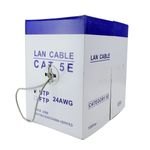 Bobina de cable de red ethernet Cat. 5e UTP de 305 m rígido de color gris - LM00200 - 01