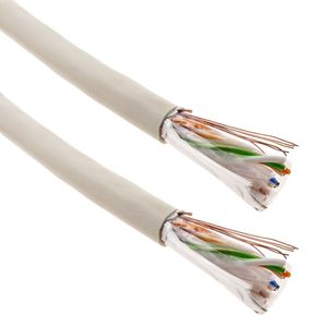 Bobina de cable de red LAN FTP categoría cat.6 23/1AWG CCA rígido gris 305m