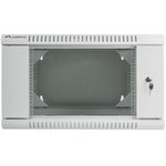 Armario Rack mural 19" 6U F600 600x600x374mm pared desmontado DIY blanco Lanberg - WK34300 - 06
