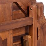 Mesa redonda 66 cm plegable para jardín exterior de madera de teca certificada - KZ12100 - 07