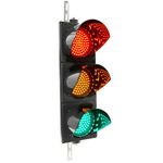 Semáforo para interior y exterior IP65 negro de 3 x 200mm de 220V con luces LED verde y roja - SM04200 - 01