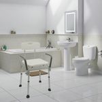 Silla de ducha antideslizante regulable en altura con reposabrazos para personas mayores - KD00600 - 04
