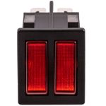 Interruptor luminoso basculante rojo dos canales DPDT 6 pin - TG12300 - 02