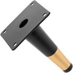 Pack de 4 patas rectas para muebles con forma cónica y protección antideslizante de 12cm color negro y dorado - IN10300 - 08