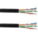 Bobina de cable de red LAN UTP categoría cat.6 23AWG CCA rígido negro 305 m - LN09000 - 09