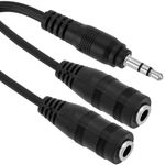 Adaptador de audio estéreo duplicador minijack 3.5mm macho a 2 minijack 3.5mm hembra 10cm - AY03800 - 01