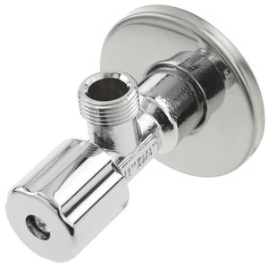 Llave de paso en escuadra cierre pistón regulable 1/2"-3/8"