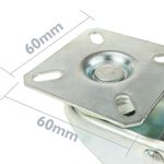 Rueda doble pivotante industrial de PU y PVC gris con freno 50 mm - QS04200 - 05