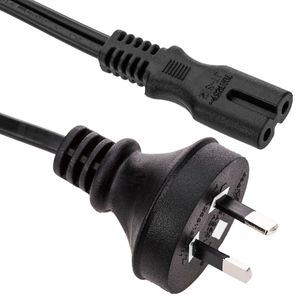 Cable eléctrico AU AS/NZS-3112-1 a IEC-60320-C7 de 1.8m negro