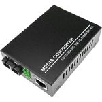 Conversor de fibra óptica 100 Mbps monomodo de SC a RJ45 a 25Km - UF00200 - 01