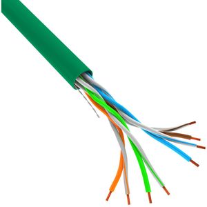 Bobina de cable de red ethernet Cat. 5e UTP CCA de 305 m rígido de color verde LCU5-10CC-0305-G