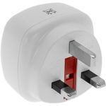 Adaptador enchufe Europa a Reino Unido tipo clavija schuko hembra a clavija BS1363 macho blanco - FE05700 - 02