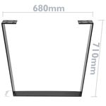 Pies rectangulares para mesa. Patas en acero negro 700 x 80 x 710 mm 2-pack - IP01400 - 03
