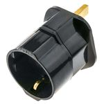 Adaptador enchufe Europa a Reino Unido tipo clavija schuko hembra a clavija BS1363 macho negro - FE05200 - 02