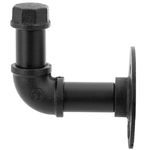 Perchero de pared de acero 1 gancho. Colgador de ropa y toallero de tubo industrial y vintage - IP07500 - 02