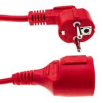 Prolongador de cable eléctrico schuko macho a hembra de 2 m rojo - CG01100 - 04