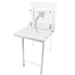 Asiento de ducha abatible. Silla plegable con pies de plástico y aluminio gris 320x328mm - S059200 - 05