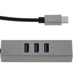 Conversor de USB-C 3.0 a 3xUSB 3.0 y Ethernet RJ45 color gris - RA01000 - 06