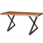 Pies en 'X' para mesa. Patas en acero negro 680 x 80 x 710 mm 2-pack con base horizontal - IP00200 - 05