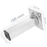 Pies cuadrados para mesa y mueble. Patas en acero cromado de 10cm 4-pack - IO05400 - 02
