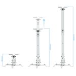 Soporte de techo con mástil 13cm 43cm 65cm para proyector 20 Kg blanco - OP01200 - 02