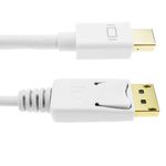 Cable Mini Displayport a Displayport 2K 4K 1080p FullHD para audio y vídeo digital 2m blanco - YQ06200 - 04