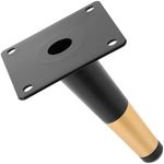 Pack de 4 patas ladeadas para muebles con forma cónica y protección antideslizante de 12cm color negro y dorado - IN10700 - 08