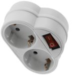 Clavija enchufe doble schuko de color blanco 250VAC con interruptor - IA08600 - 10