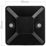 Pack de 100 bases negras autoadhesivas 25x25mm para bridas de 6.2mm - BR10400 - 02