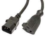 Cable eléctrico US NEMA-5-15R a IEC-60320-C14 de 0.4m negro - CL08100 - 02