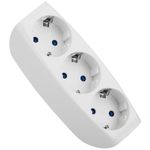 Multiplicador adaptador de clavija enchufe schuko triple blanco - IA08900 - 08