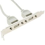 Adaptador USB de placa madre 2x5 pin a 2xAH bracket - US03100 - 05