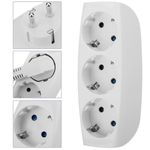 Multiplicador adaptador de clavija enchufe schuko triple blanco - IA08900 - 02