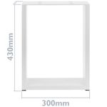 Pies rectangulares para mesita y banqueta. Patas en acero blanca 300 x 80 x 430 mm 2-pack - S035800 - 03