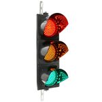 Semáforo para interior y exterior IP65 negro de 3 x 200mm de 12-24V con luces LED verde ámbar y roja - SM02200 - 01