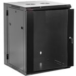 Armario rack mural 19'' pivotante 15U 600x550x770mm pared negro SOHORack GO montado - WK04500 - 01